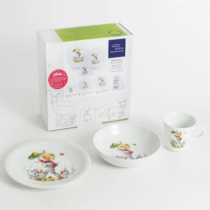 3 Piece Porcelain Crockery Set <br> Hans in Luck