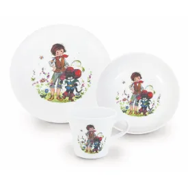 3 Piece Porcelain Crockery Set <br> Puss in Boots