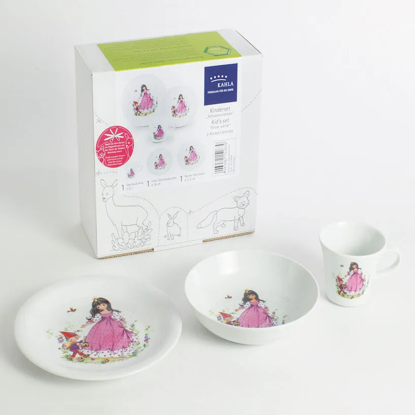 3 Piece Porcelain Crockery Set <br> Snow White