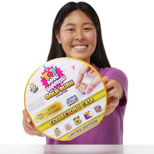 5 Surprise Toy Mini Brands - Gold Rush Collectors Case with 5 Surprises