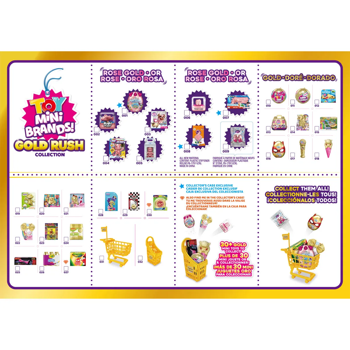 5 Surprise Toy Mini Brands - Gold Rush Collectors Case with 5 Surprises