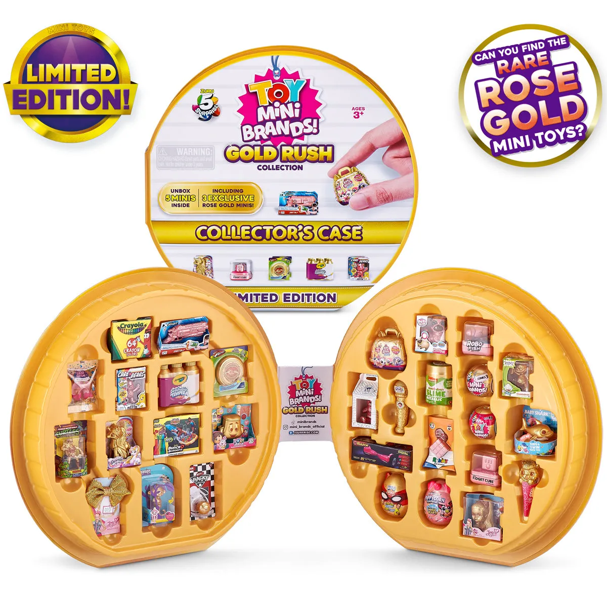 5 Surprise Toy Mini Brands - Gold Rush Collectors Case with 5 Surprises
