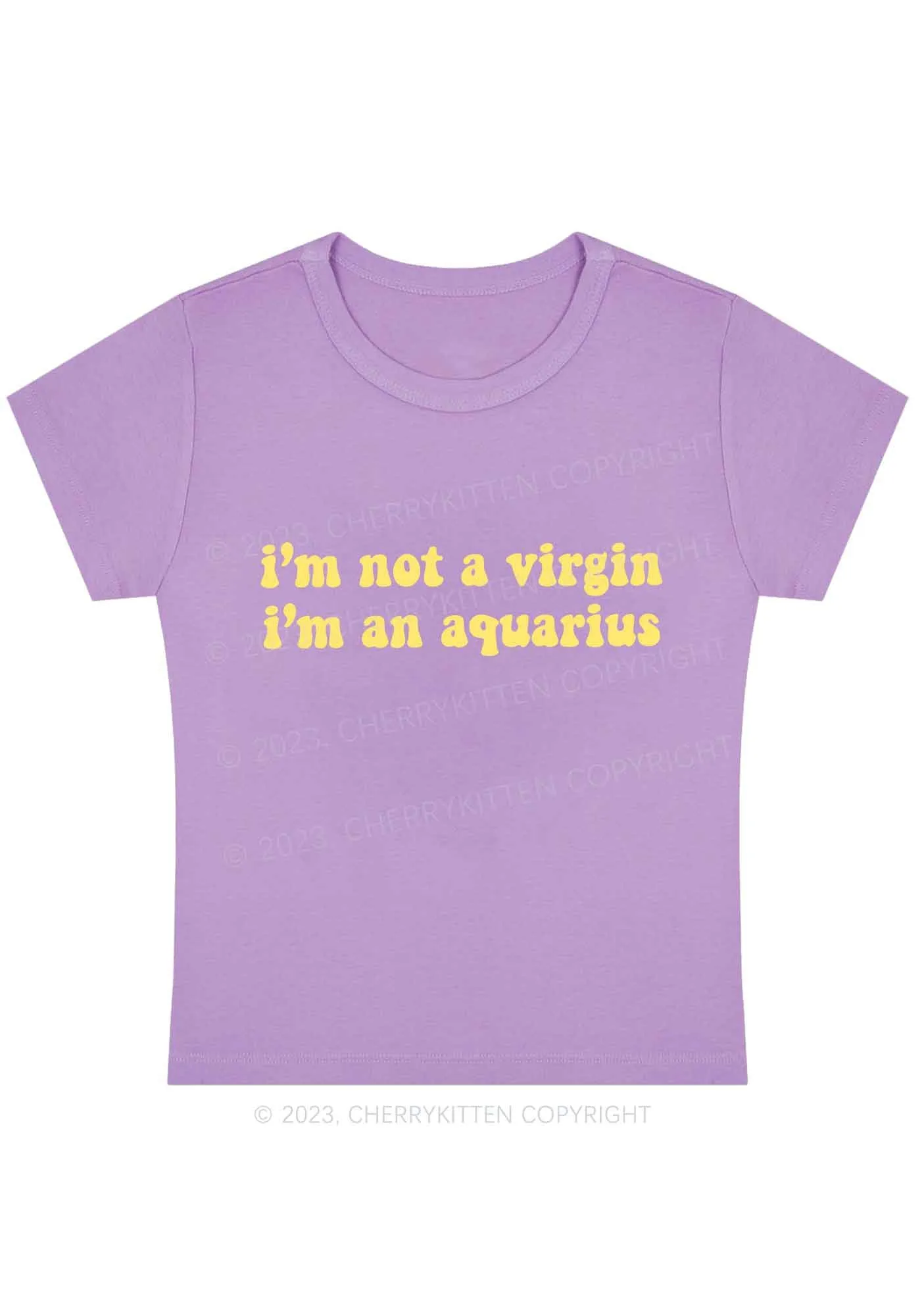 Curvy Custom Zodiac I'm Not A Virgin Y2K Baby Tee Cherrykitten