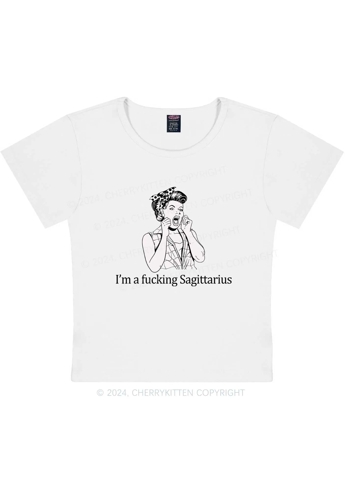 Curvy I'm Custom Zodiac Y2K Baby Tee Cherrykitten