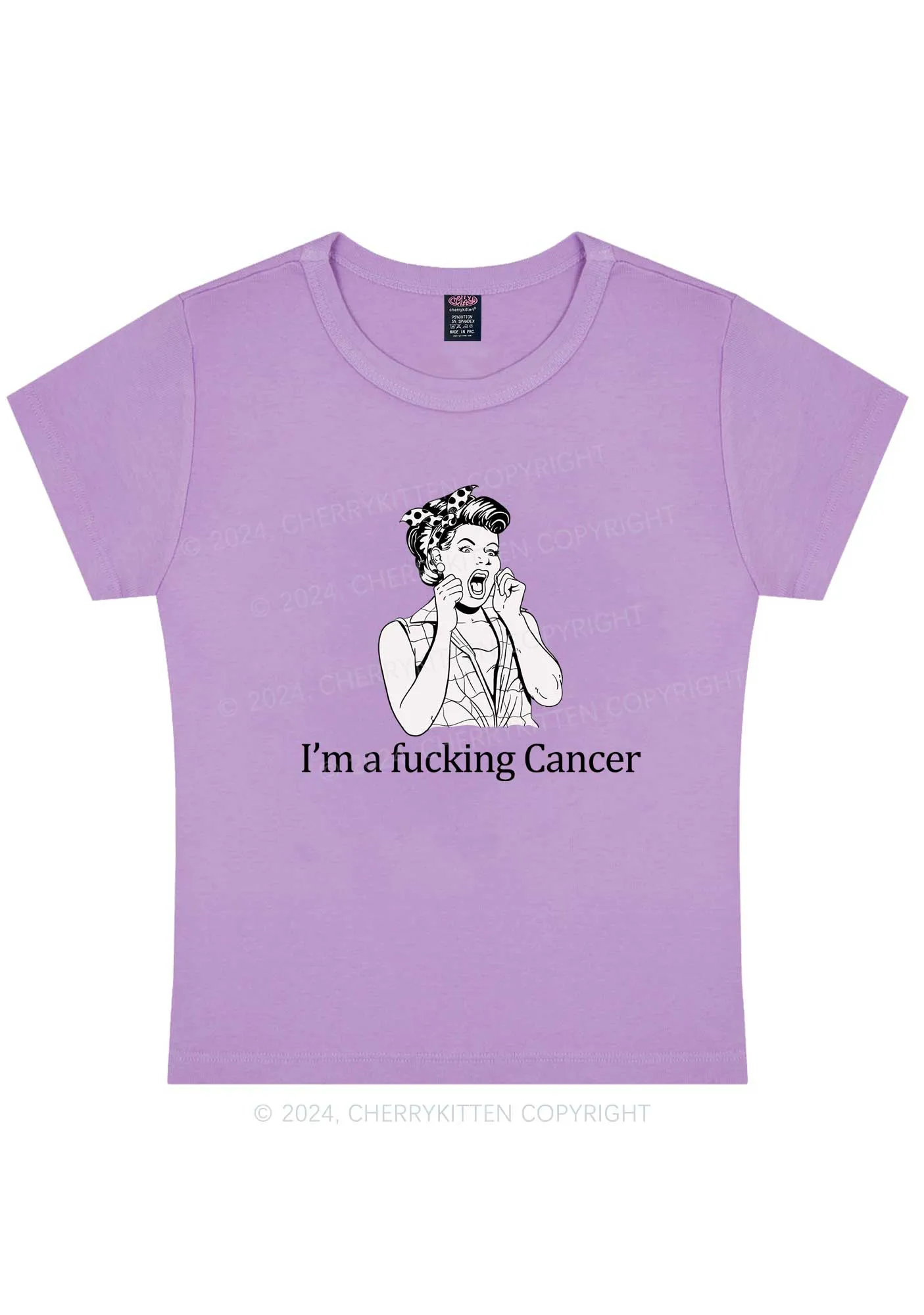 Curvy I'm Custom Zodiac Y2K Baby Tee Cherrykitten