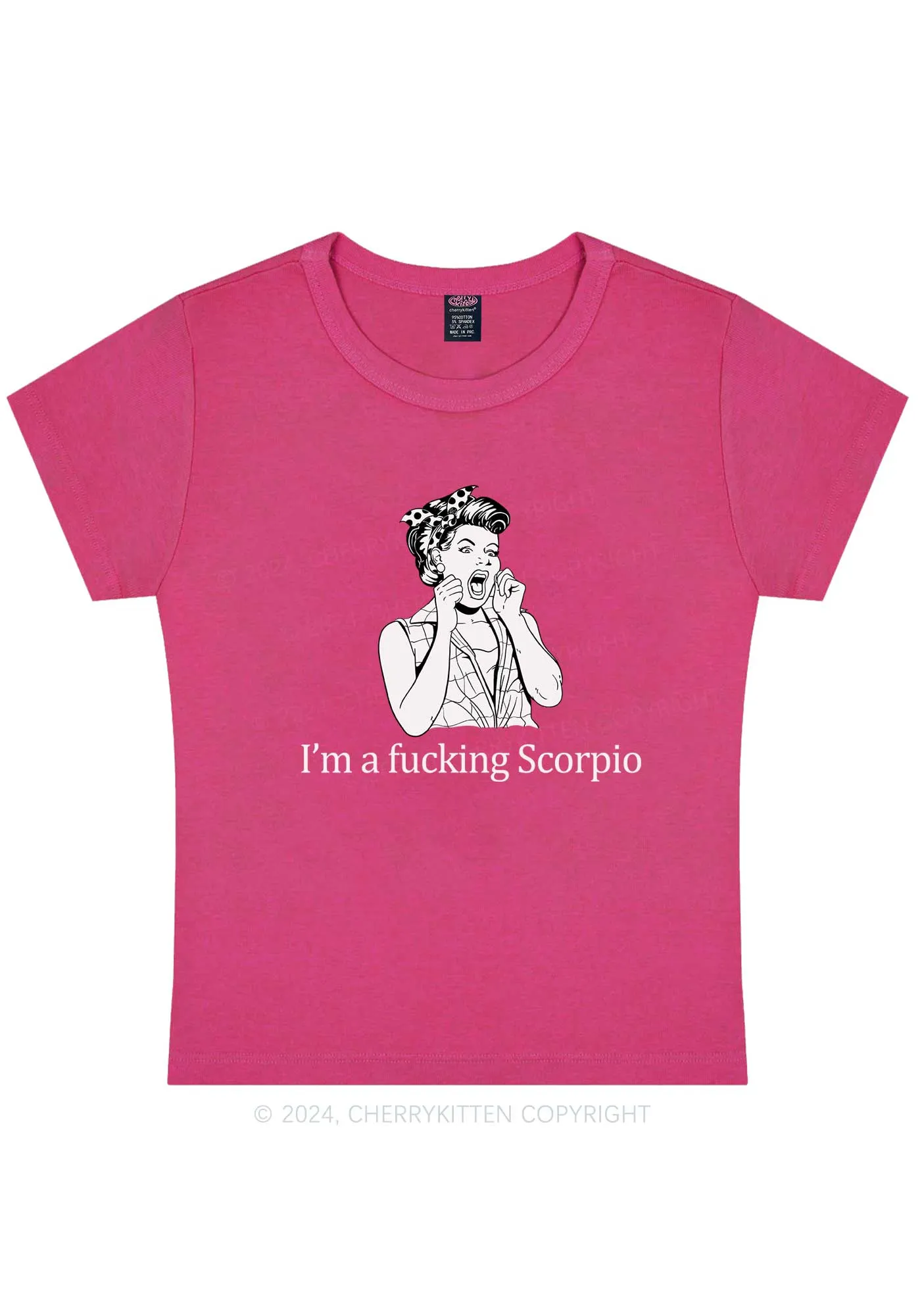 Curvy I'm Custom Zodiac Y2K Baby Tee Cherrykitten