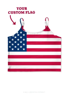 Custom Flag Y2K Print Cami Crop Top Cherrykitten