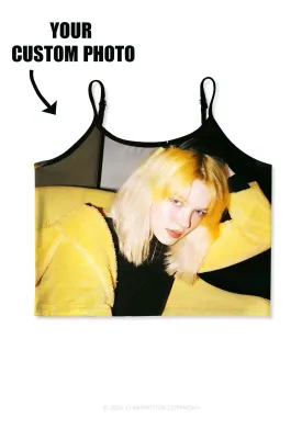 Custom Personalized Photo Y2K Print Cami Crop Top Cherrykitten
