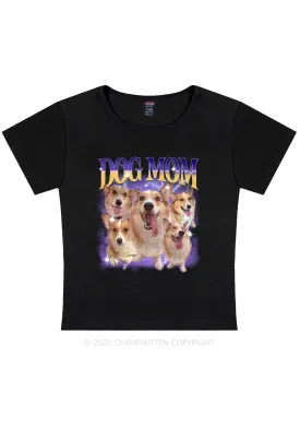 Custom Photo Dog Mom Y2K Baby Tee Cherrykitten