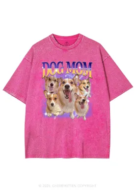 Custom Photo Dog Mom Y2K Shirts Washed Tee Cherrykitten