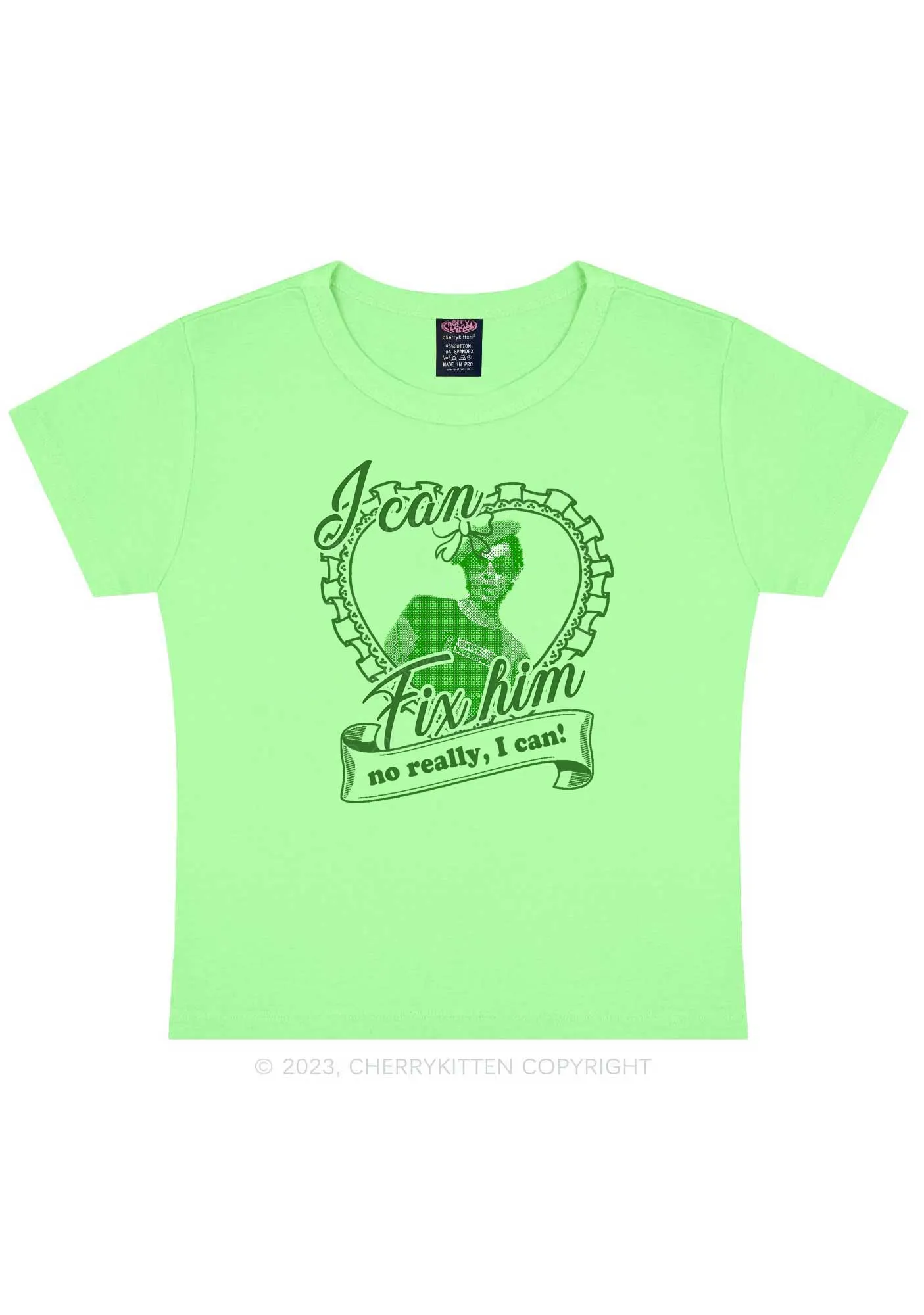 Custom Photo I Can Fix Him Y2K Baby Tee Cherrykitten