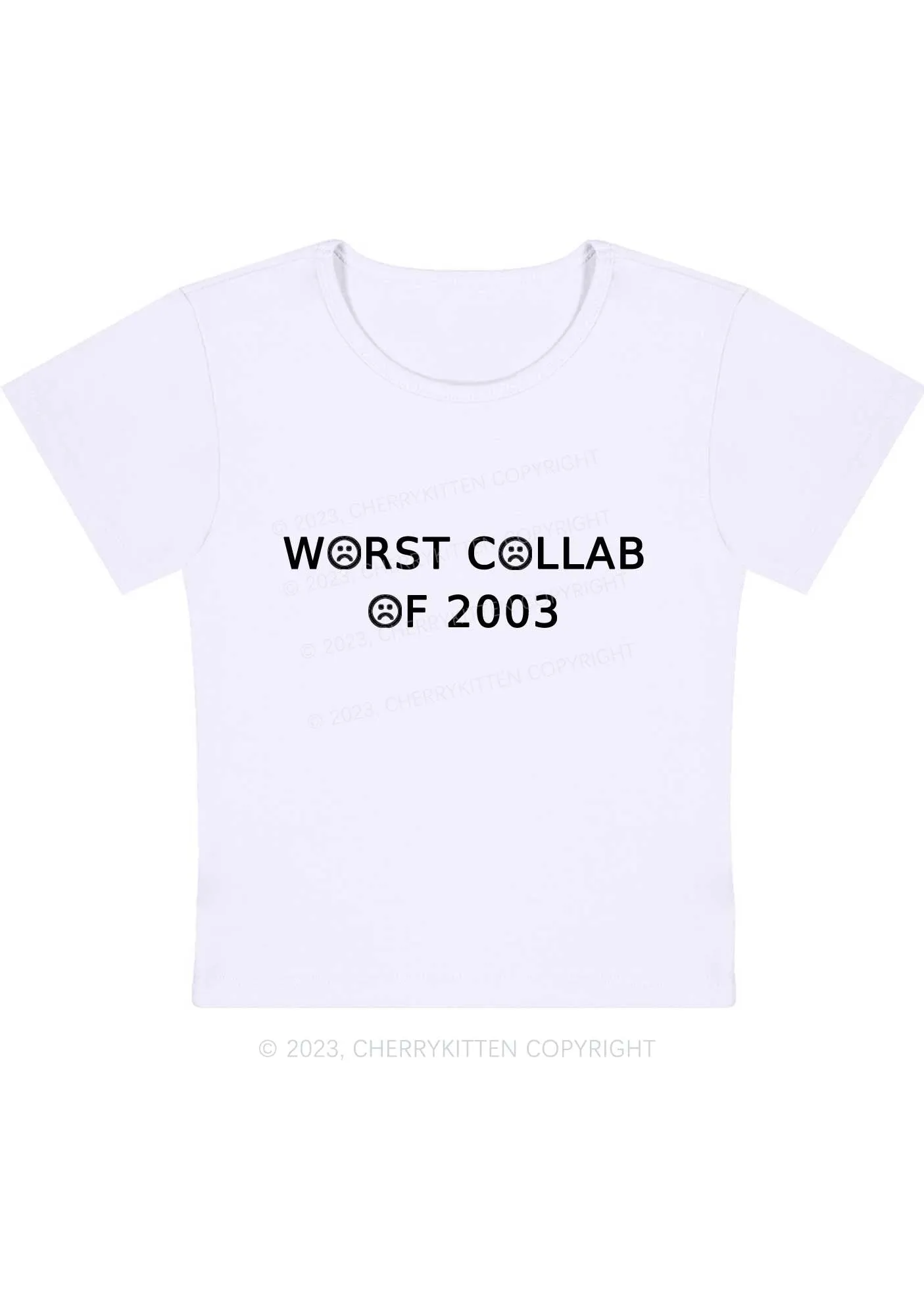 Custom Year Worst Collab Y2K Baby Tee Cherrykitten