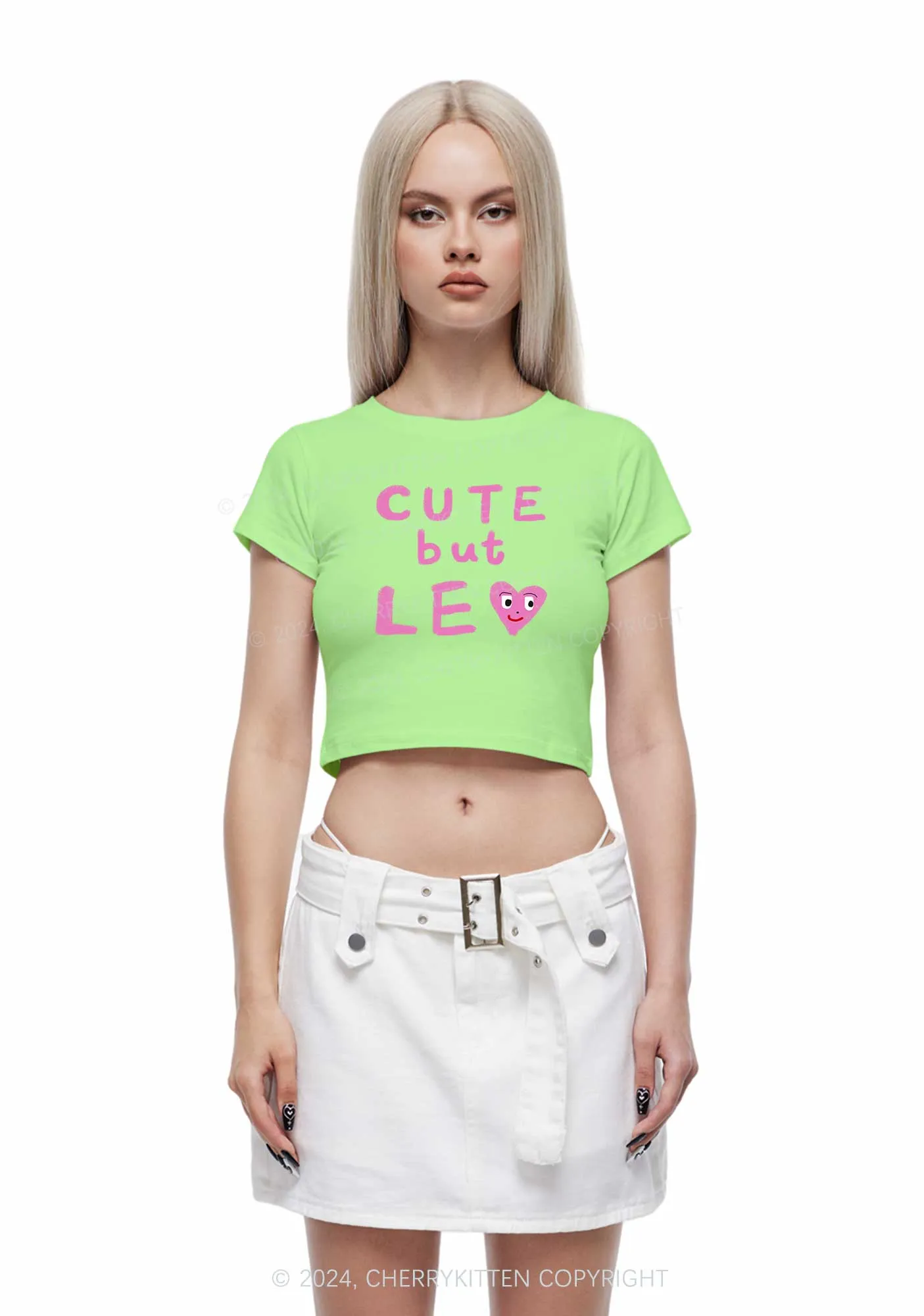 Custom Zodiac Cute But Y2K Baby Tee Cherrykitten