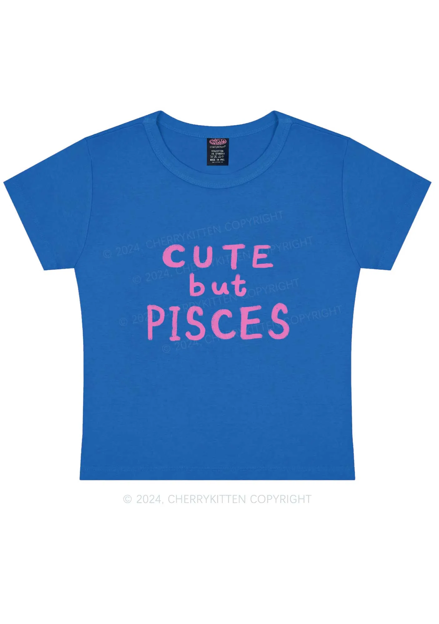 Custom Zodiac Cute But Y2K Baby Tee Cherrykitten
