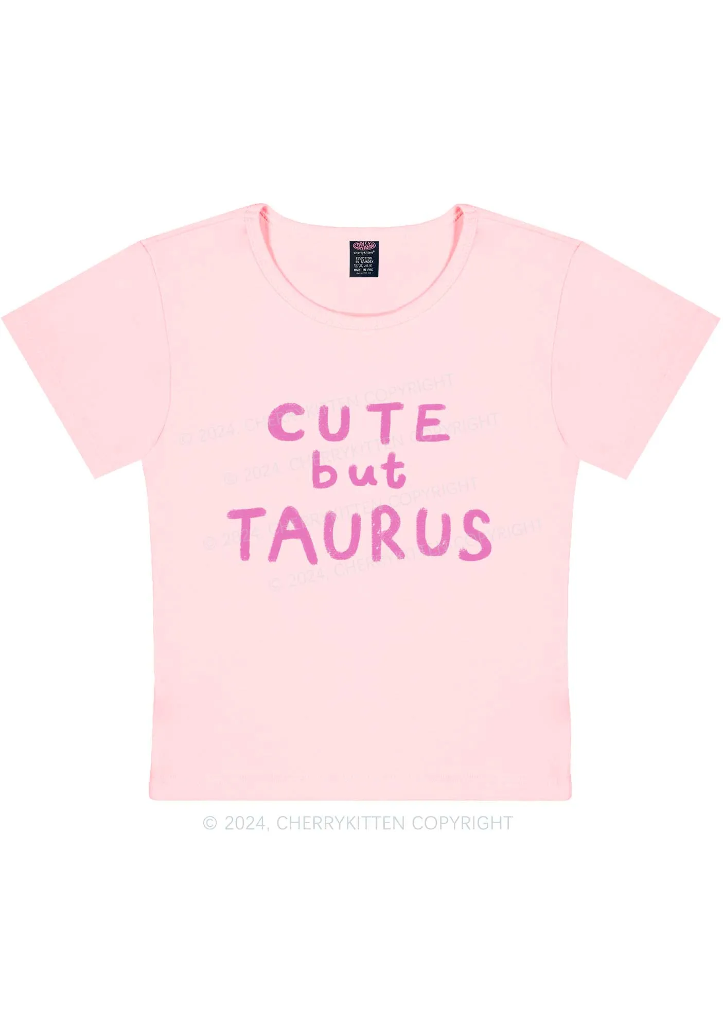 Custom Zodiac Cute But Y2K Baby Tee Cherrykitten