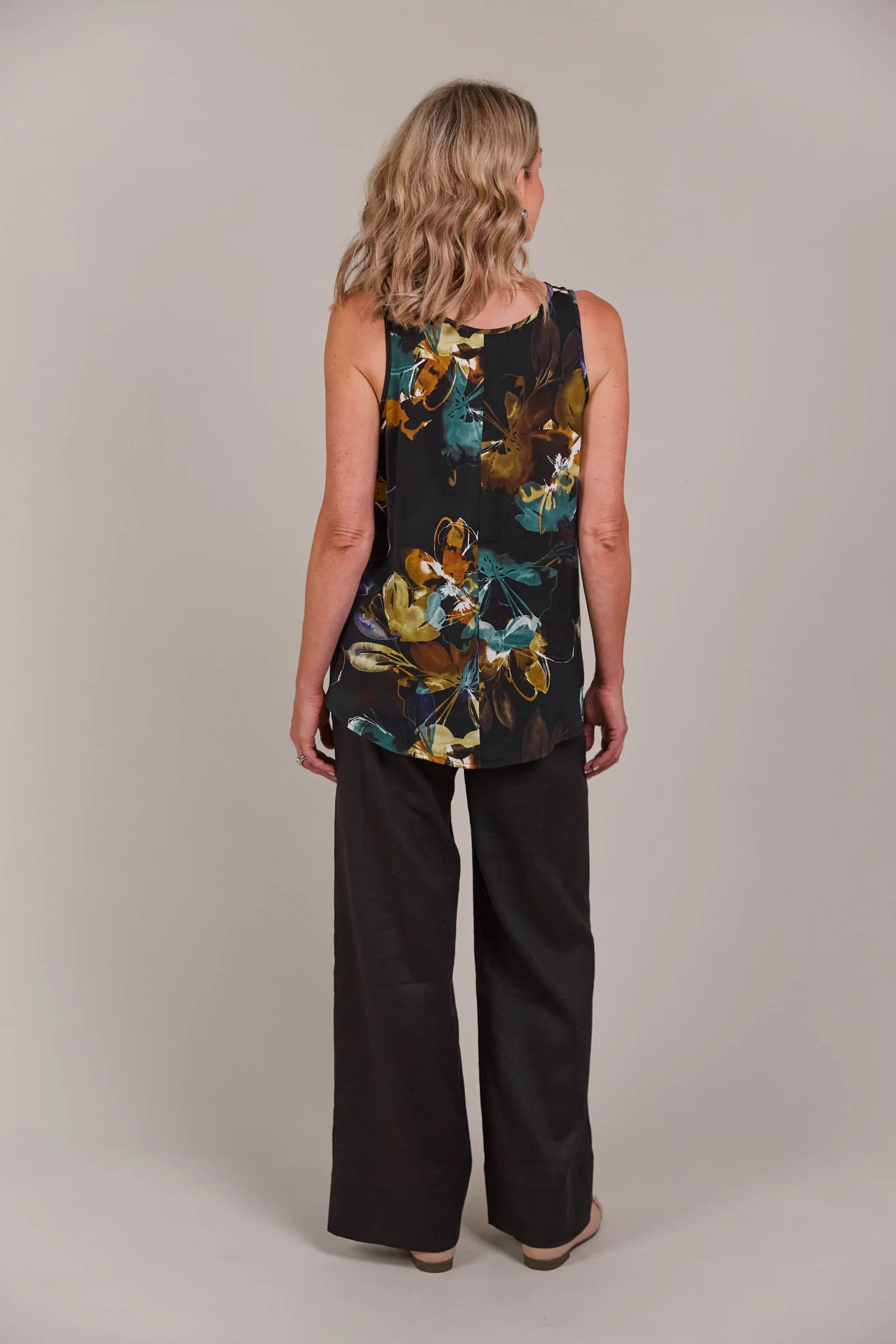 Elsie Tank - Botanical Black