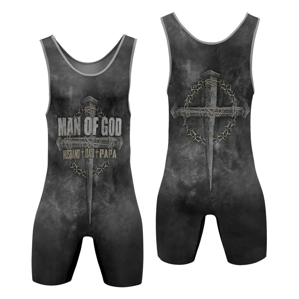 Father Man Of God Wrestling Singlets
