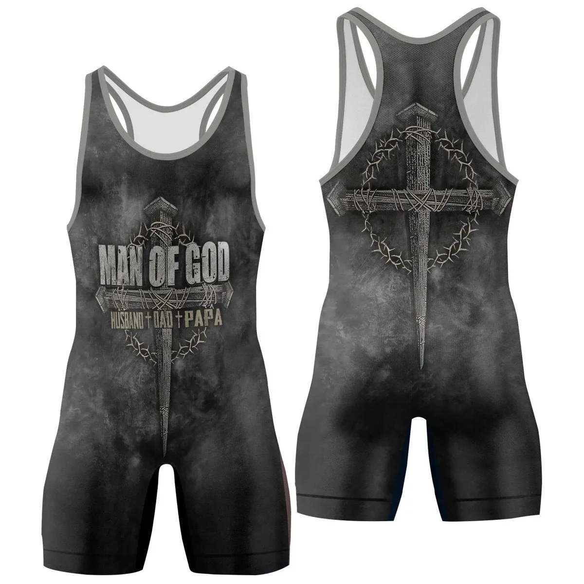 Father Man Of God Wrestling Singlets