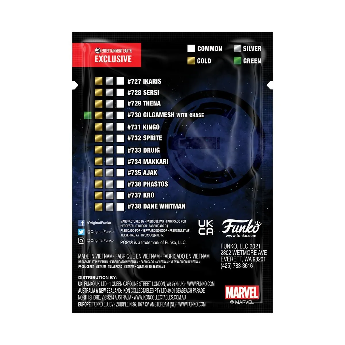 Funko Pop! Marvel #738 - The Eternals - Dane Whitman (Entertainment Earth Exclusive) Vinyl Figure with Collectible Card