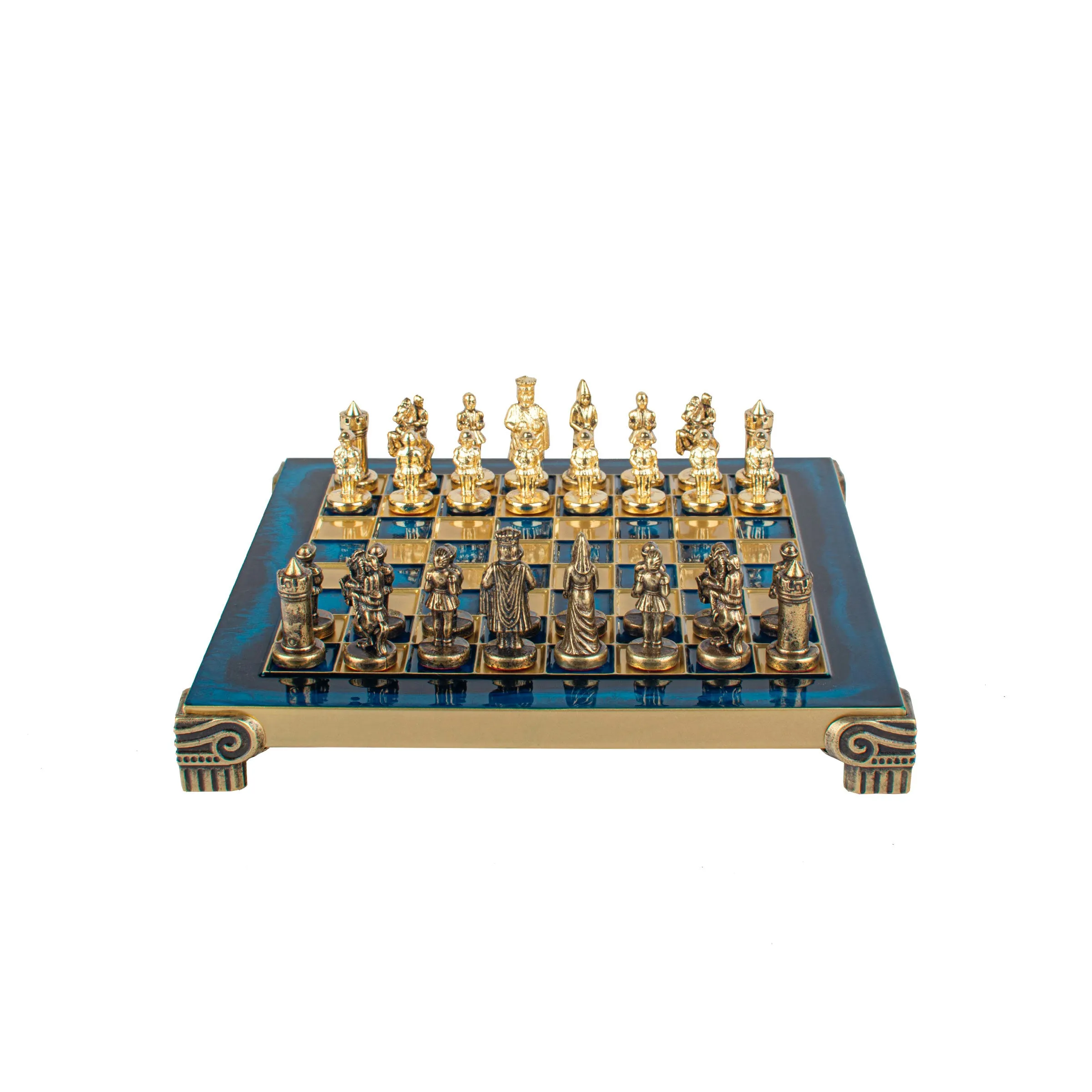 Handcrafted Byzantine Empire Chess Set, Gold & Brown (Extra Small)