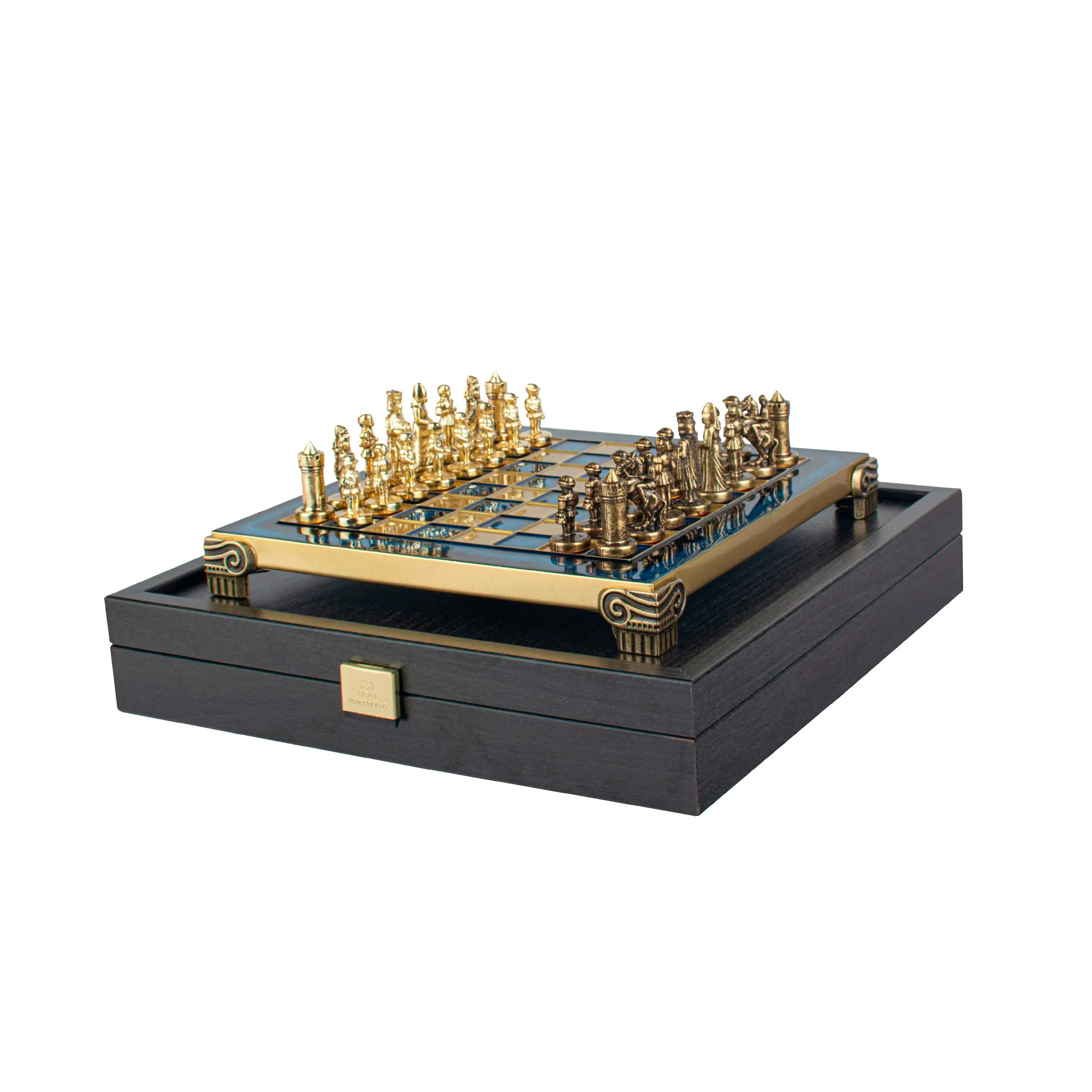 Handcrafted Byzantine Empire Chess Set, Gold & Brown (Extra Small)