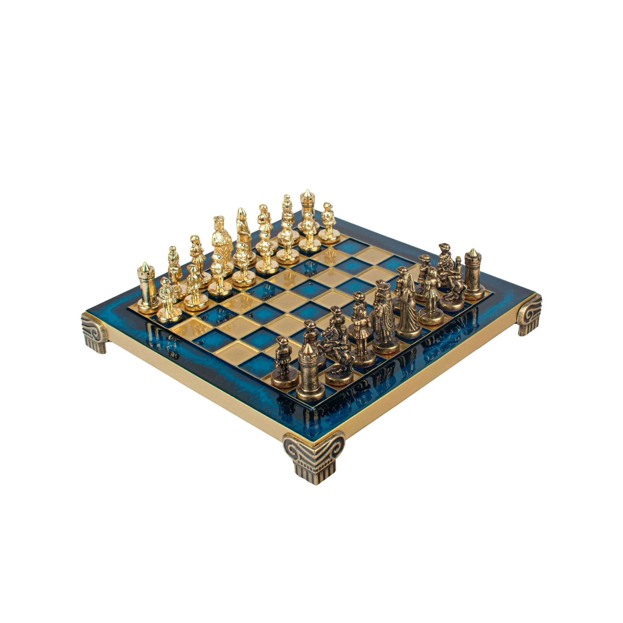 Handcrafted Byzantine Empire Chess Set, Gold & Brown (Extra Small)