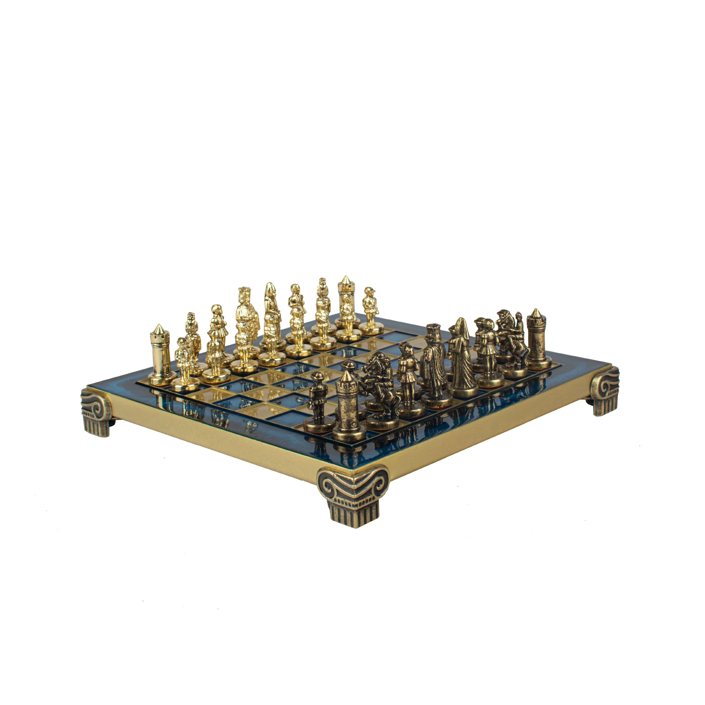 Handcrafted Byzantine Empire Chess Set, Gold & Brown (Extra Small)