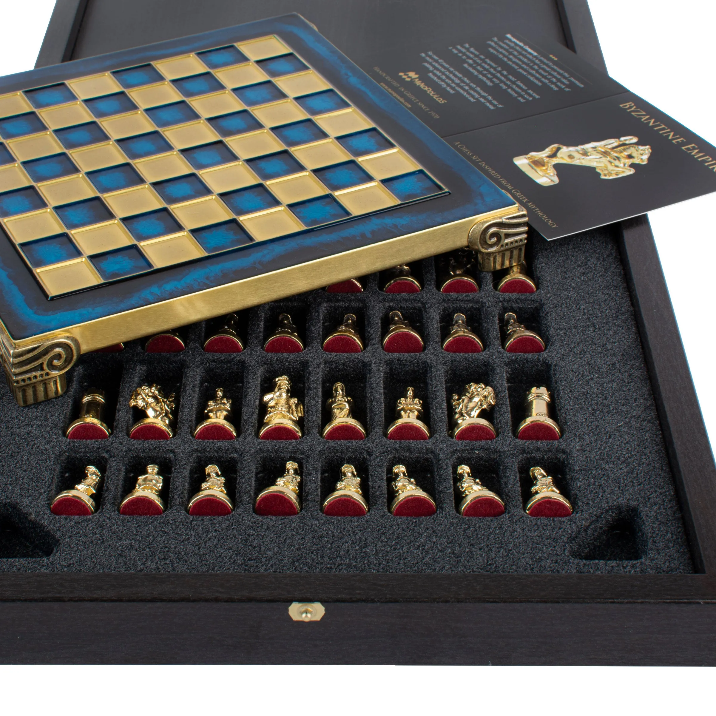 Handcrafted Byzantine Empire Chess Set, Gold & Brown (Extra Small)