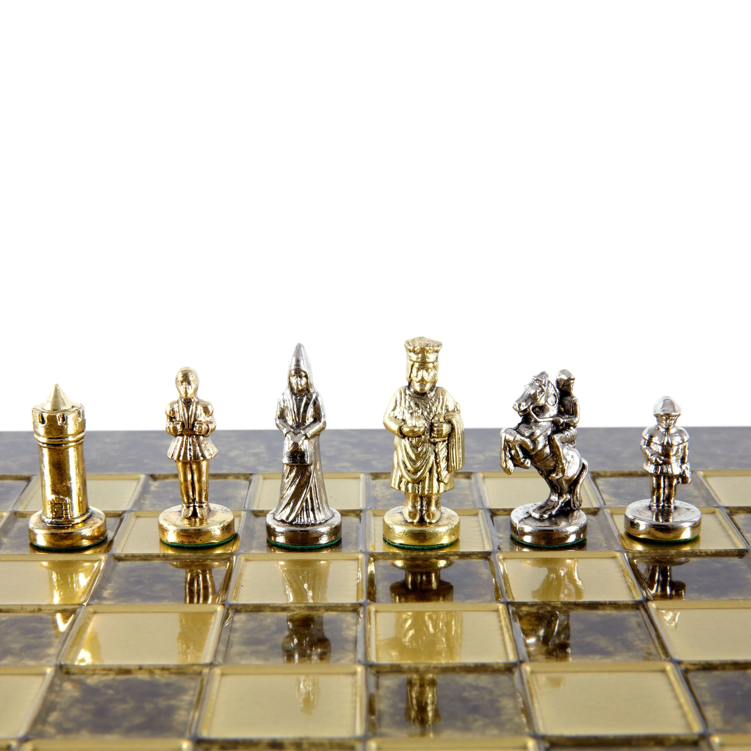 Handcrafted Byzantine Empire Chess Set, Gold & Silver (Extra Small)