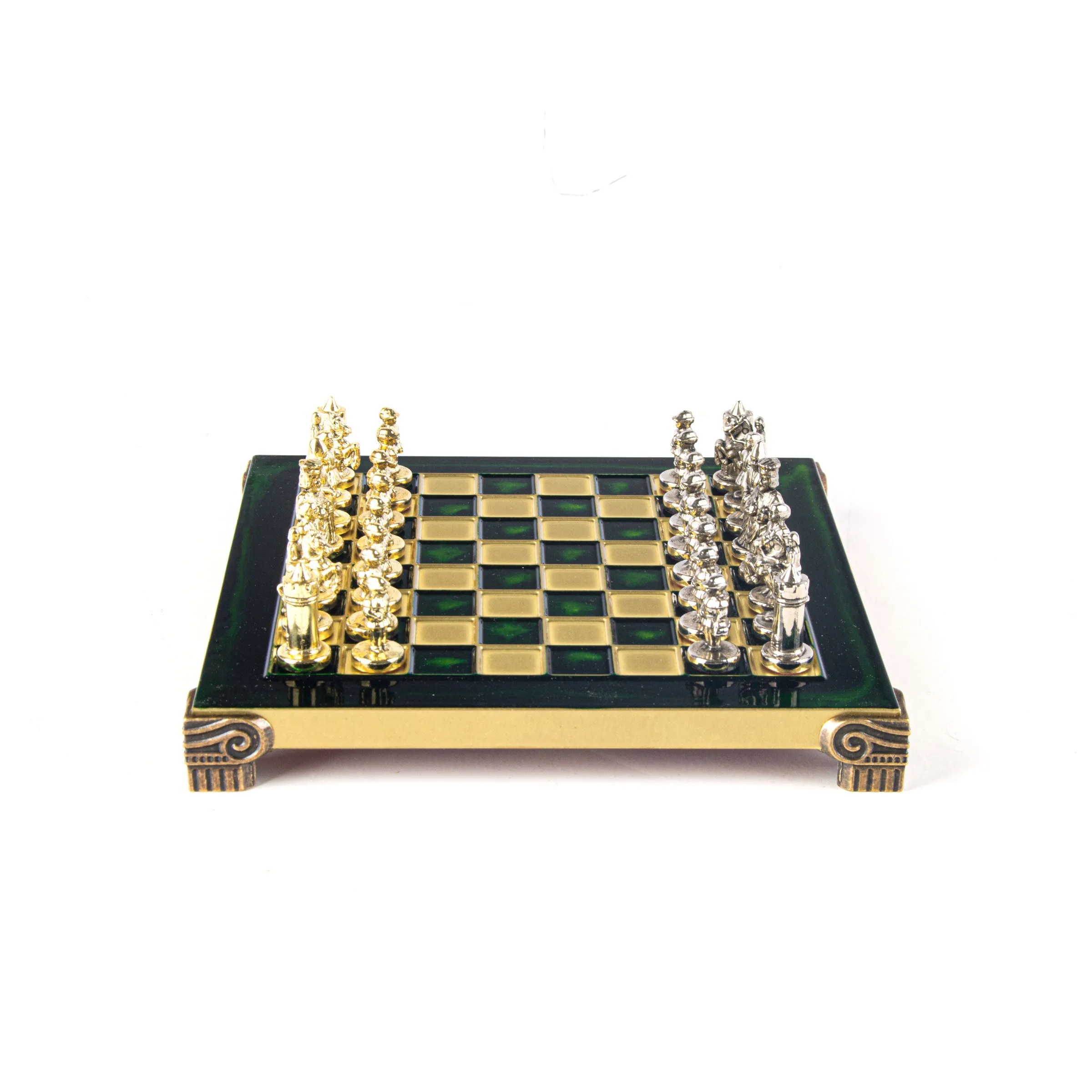 Handcrafted Byzantine Empire Chess Set, Gold & Silver (Extra Small)