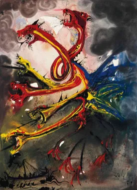 Hydra Dragon (Hydres)- Salvador Dali - Surrealist Painting - Life Size Posters
