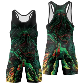 Kratos Versus Cthulhu Wrestling Singlets