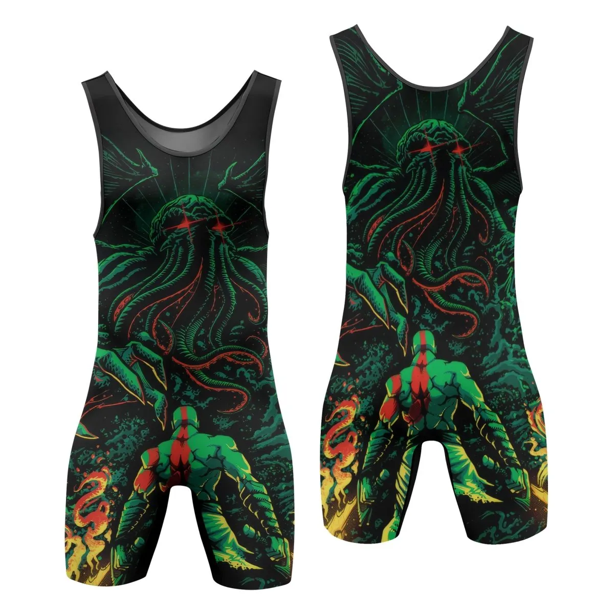 Kratos Versus Cthulhu Wrestling Singlets