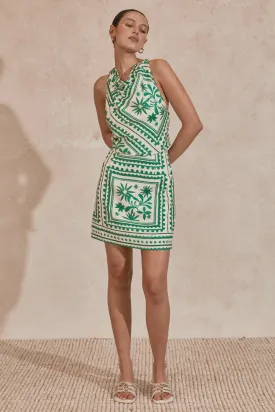 Losas Mini Dress Emerald Tile
