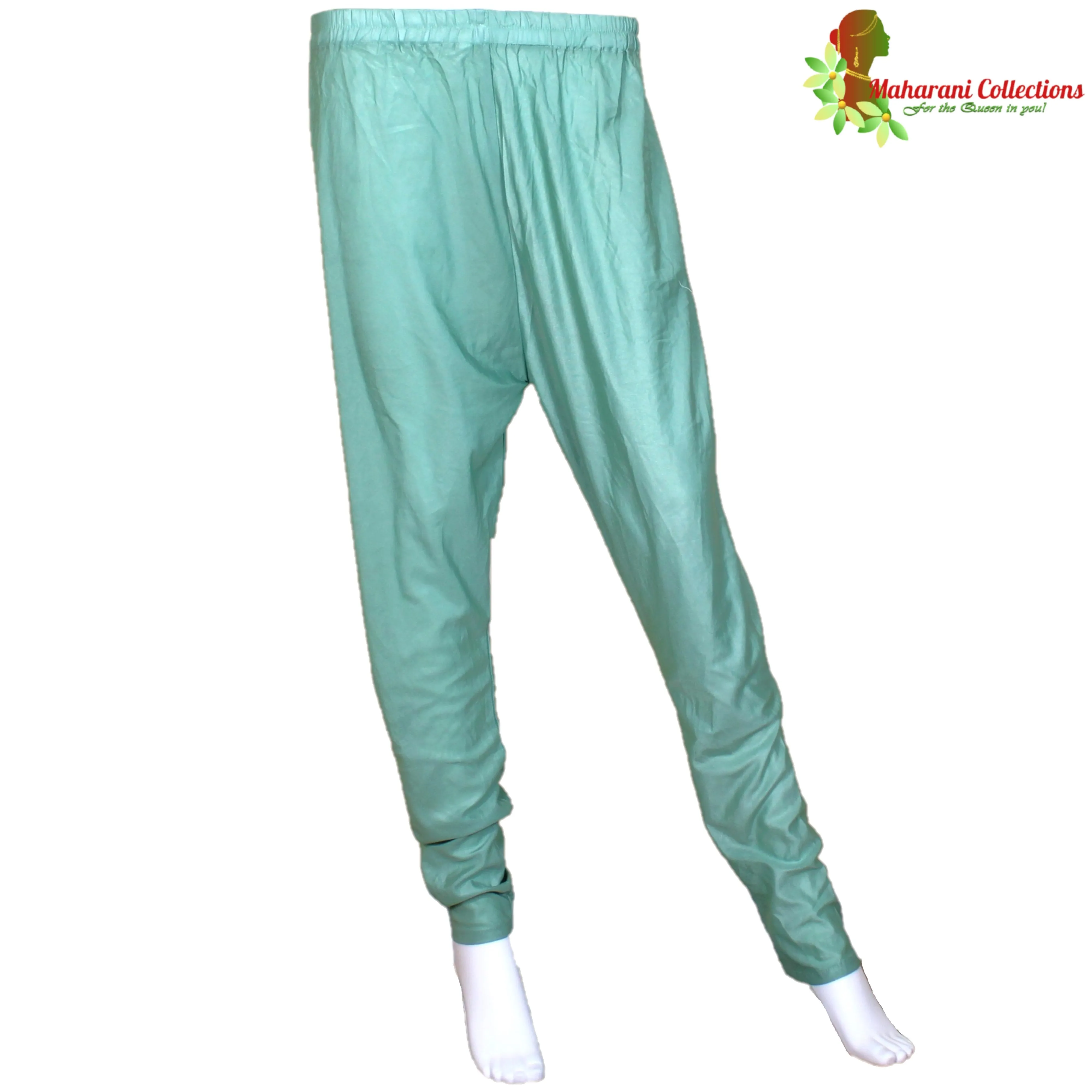 Maharani's Designer Gown (Anarkali Suit) - Pista Green (L) - Tussar Silk
