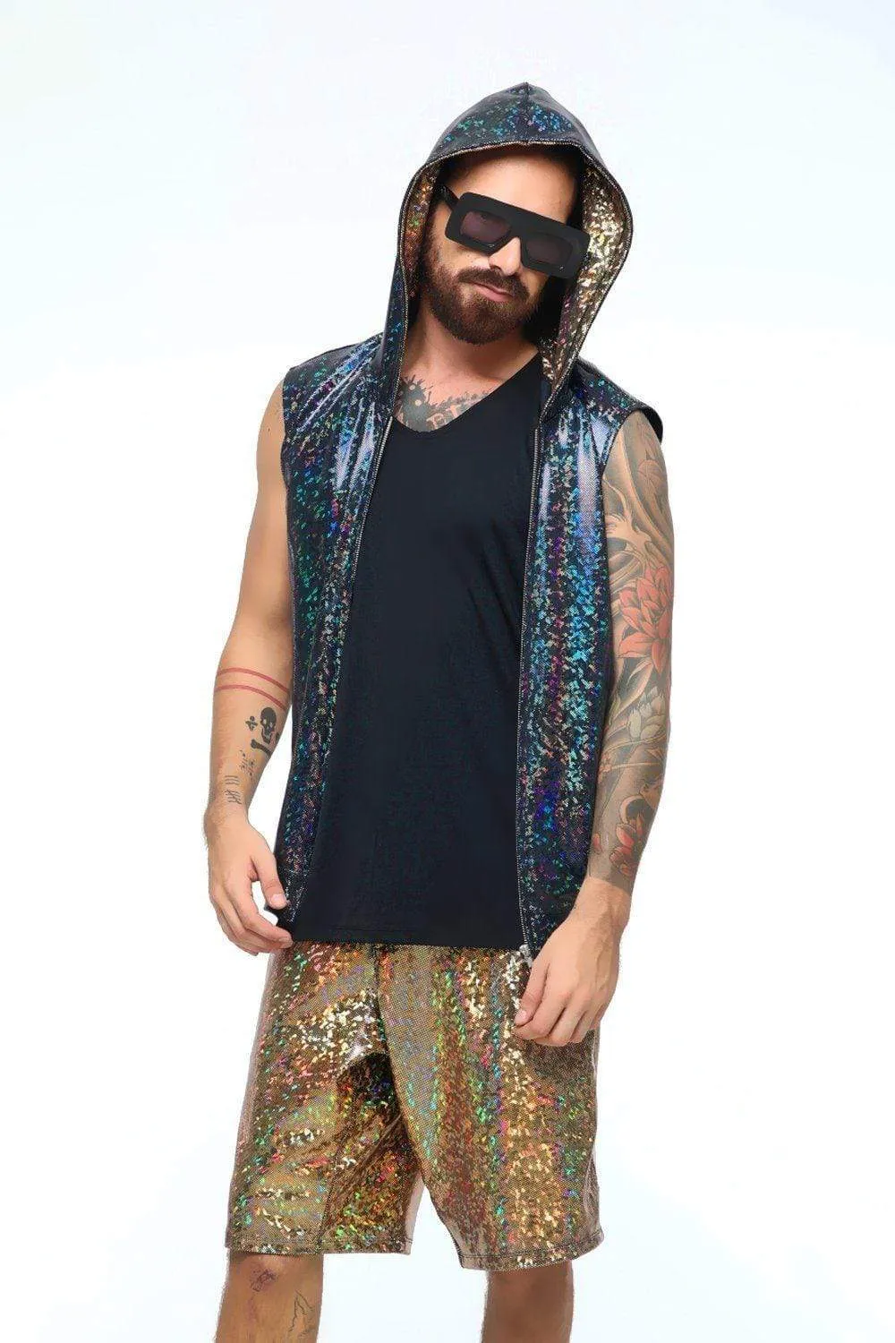Mens Holographic Festival Shorts | 13 Colors