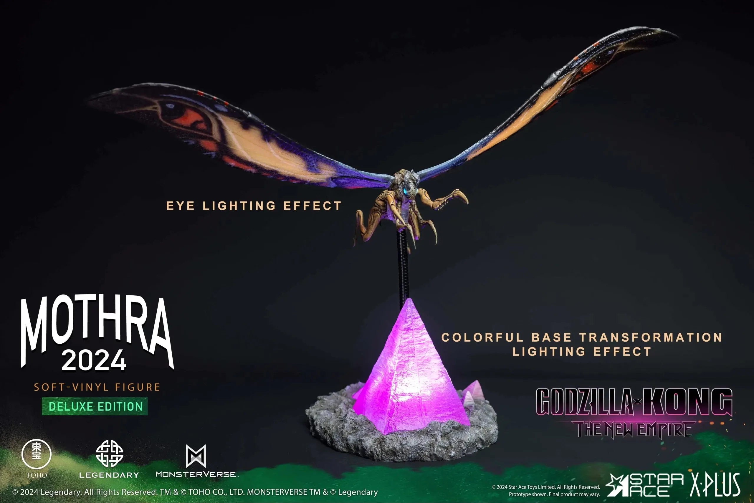 Mothra 2024 12" X 18" Vinyl Figure w/ Light Feature (Deluxe Version) - Star Ace