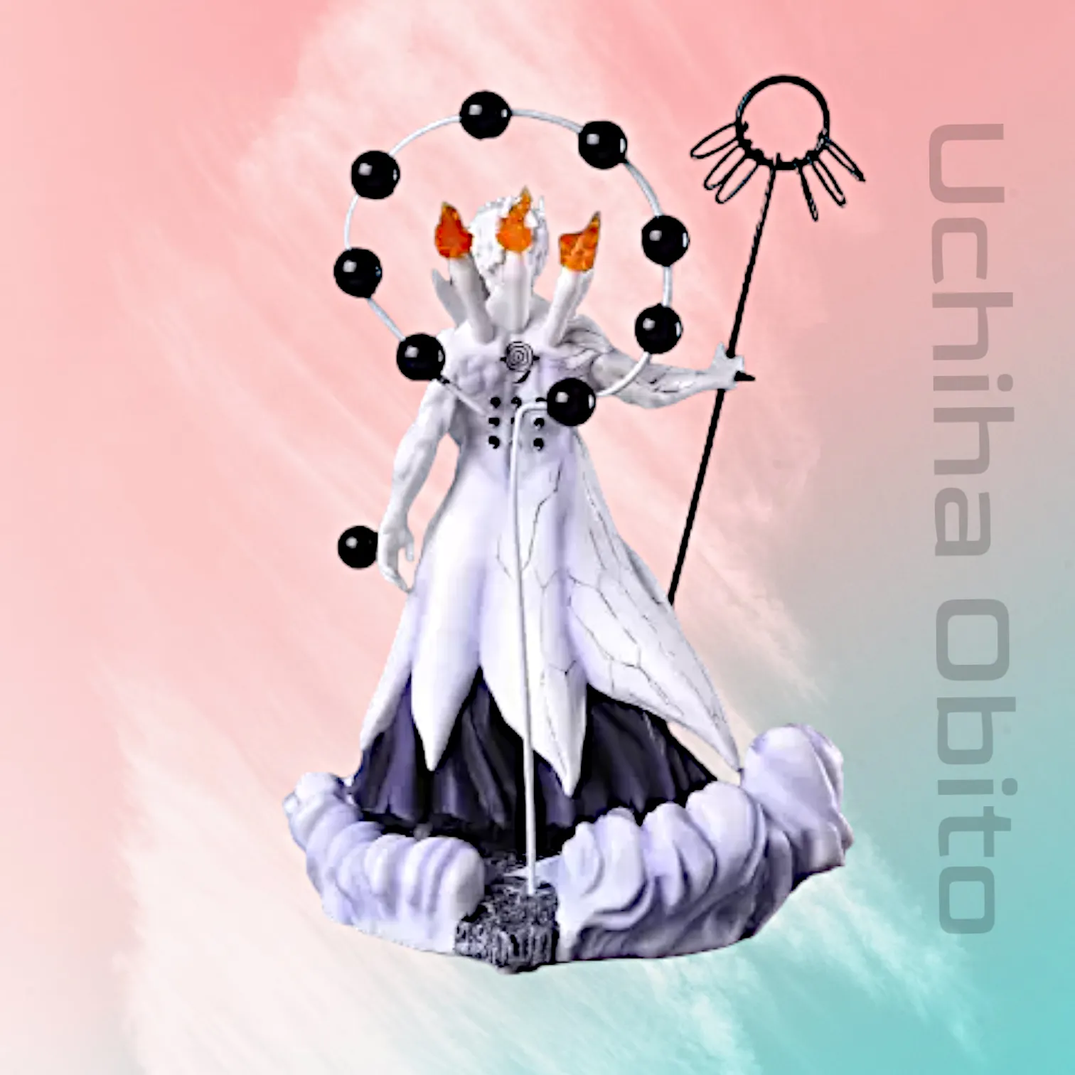 Naruto | Uchiha Obito White Ten Tail Force With Weapon Action Figure | 25 Cms |