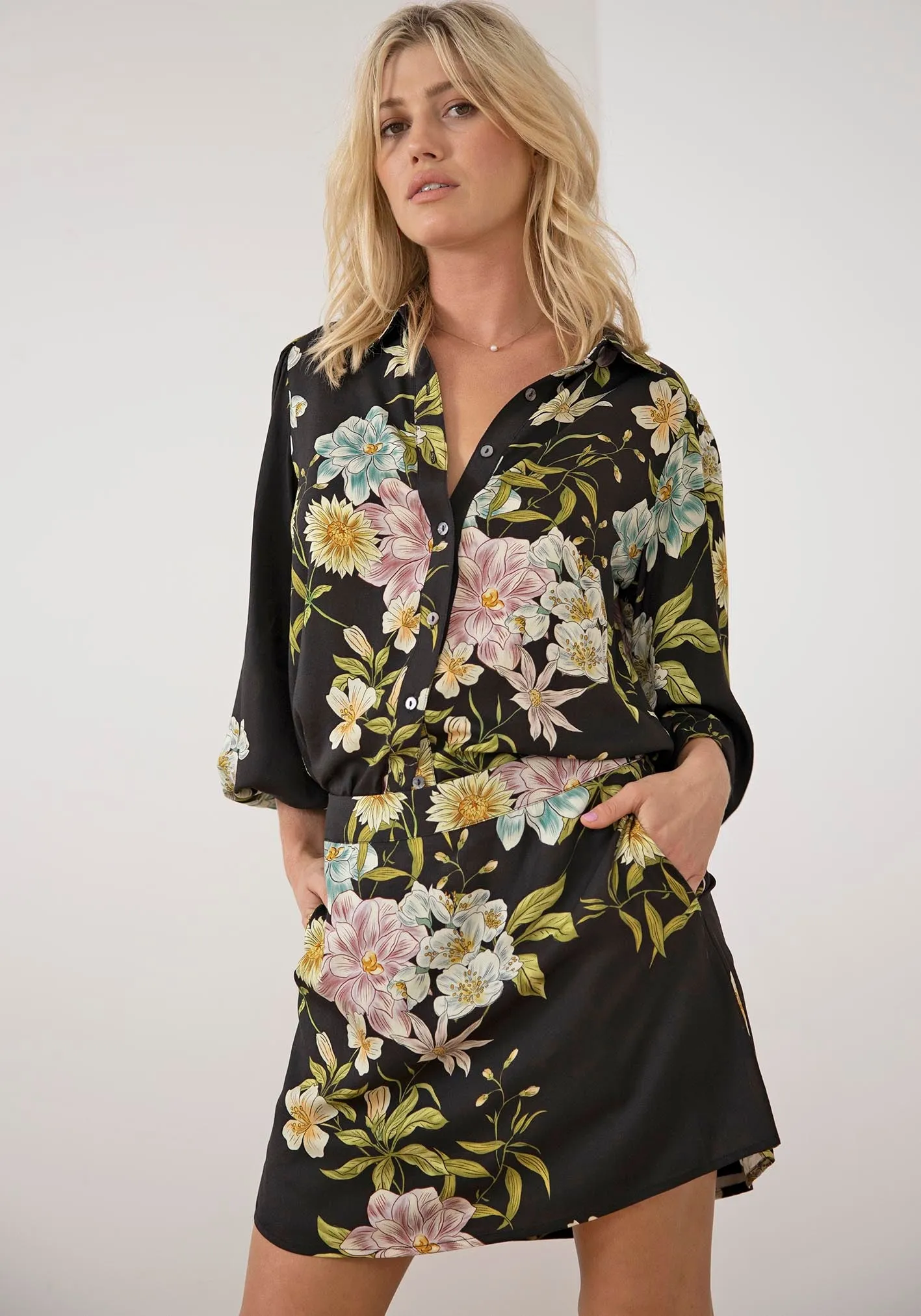 Night Garden Floral Mini Skirt
