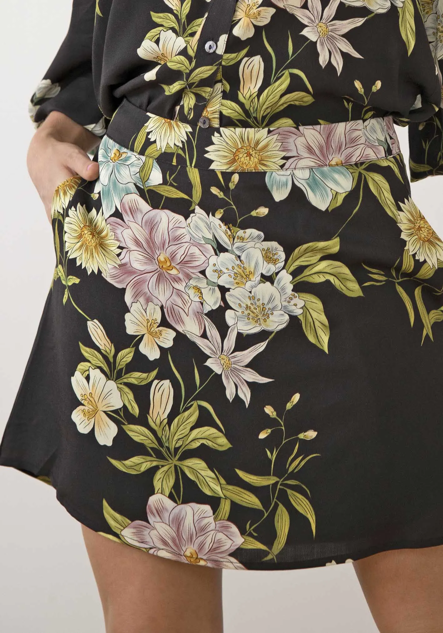 Night Garden Floral Mini Skirt