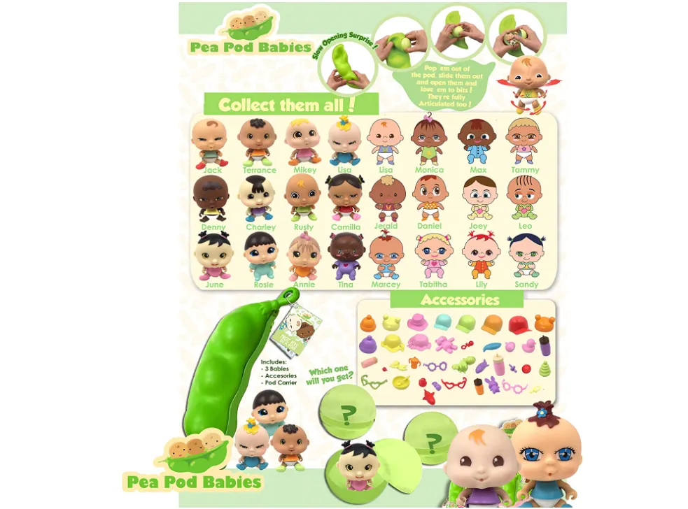 Pea Pod Babies Collectible Mystery Surprise Toy Baby & Accessories, Assorted