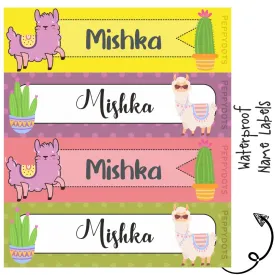 Personalised Water Proof Labels - Cute Llama