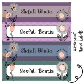 Personalised Water Proof Labels - Fancy Flower