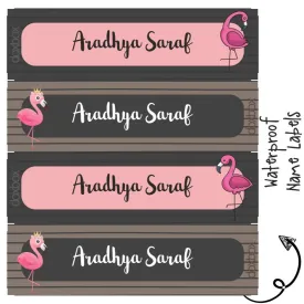 Personalised Water Proof Labels - Flamingo