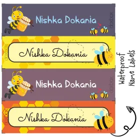 Personalised Water Proof Labels - Honey Bee
