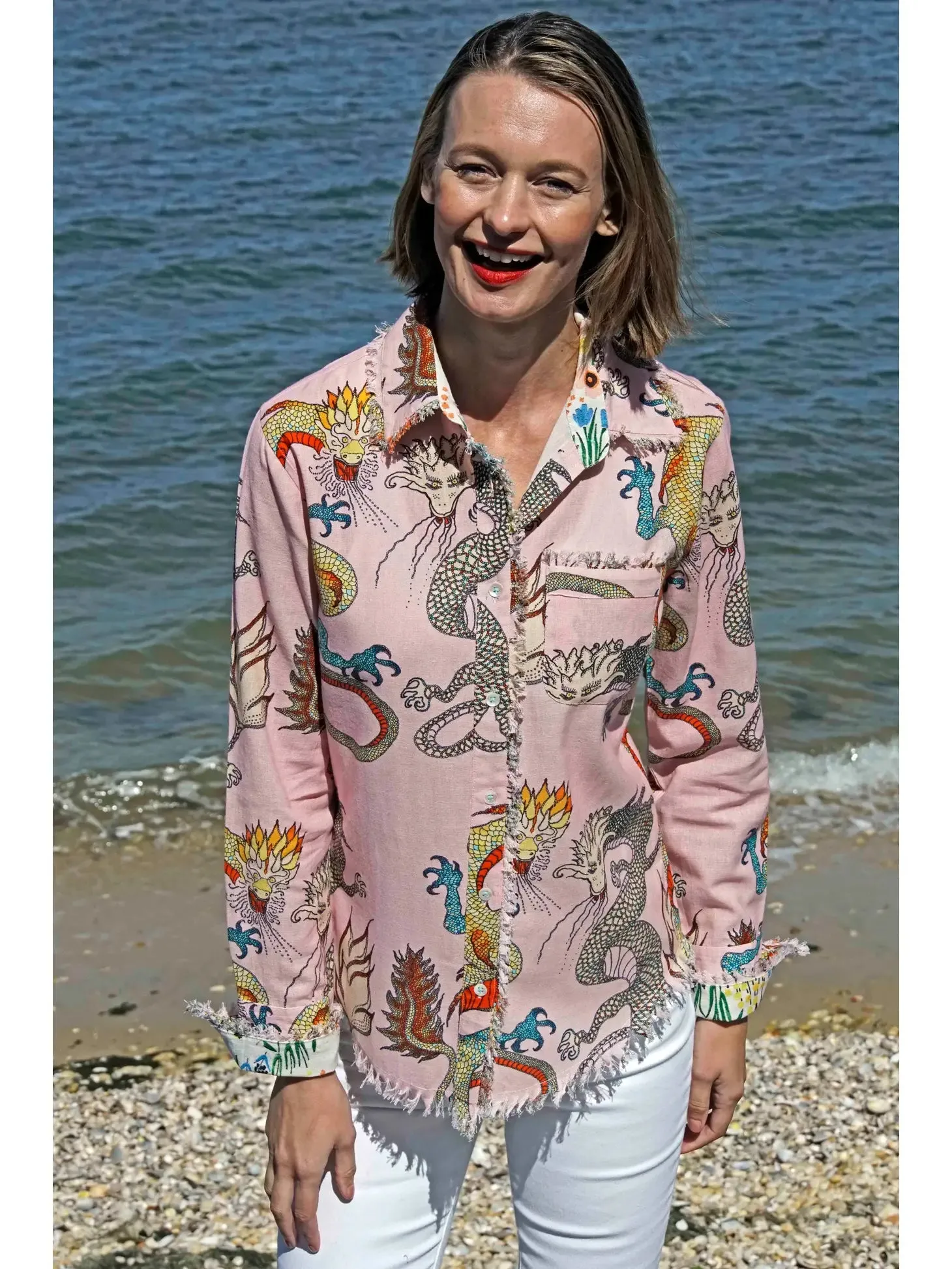 Pink Cape Cod Dragon Blouse