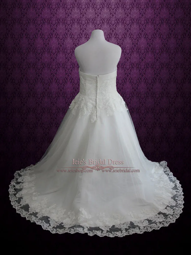 Plus Size Strapless Lace Princess A-line Wedding Dress | ASHIMA