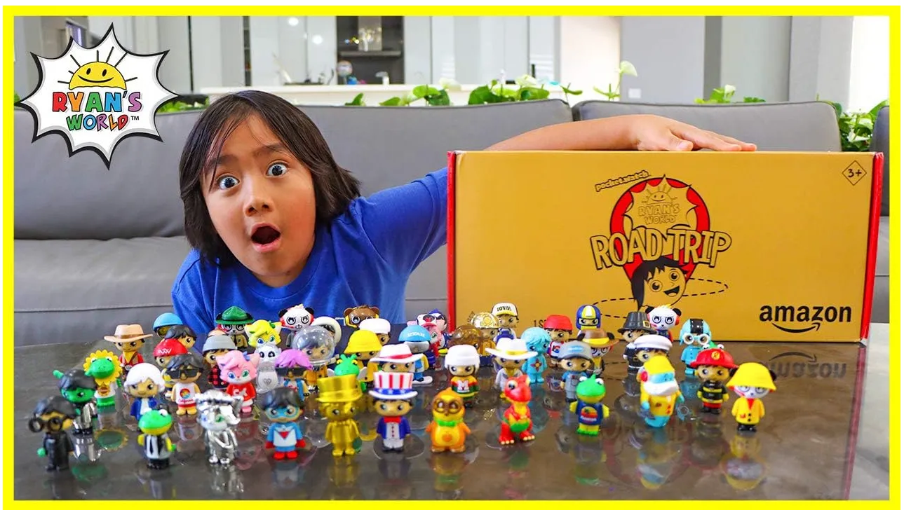 Ryan’s World Road Trip 53 pc Complete Figure Set   Bonus Figure, Mystery Figures For All 50 States, Ultra-Rare Figures, Surprise Exclusive Micro Figure, State Stickers, USA Map, [Amazon Exclusive]