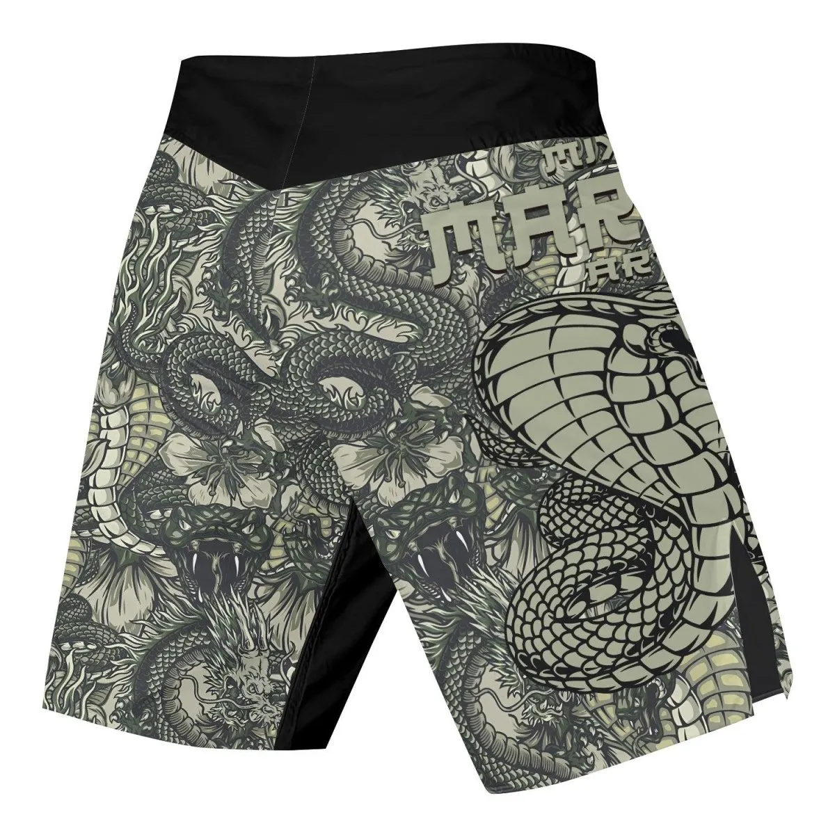Samurai Cobra And Dragon Fight Shorts