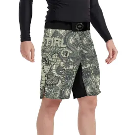 Samurai Cobra And Dragon Fight Shorts